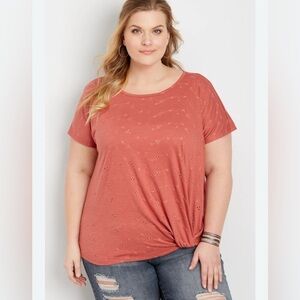 Maurice’s 24/7 Eyelet Knit Tee, 3X EUC